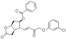 结构式 CAS# 178454-81-4, (3aR,4R,5R,6aS)-5-(苯甲酰氧基)-4-[(1E)-4-(3-氯苯氧基)-3-氧代-1-丁烯-1-基]六氢-2H-环戊二烯并[b]呋喃-2-酮