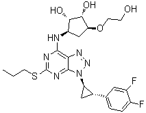 (1S,2S,3R,5S)-3-[[3-[(1R,2S)-2-(3,4-Difluorophenyl)cyclopropyl]-5-(propylthio)-3H-1,2,3-triazolo[4,5-d]pyrimidin-7-yl]amino]-5-(2-hydroxyethoxy)-1,2-cyclopentanediol molecular structure (CAS 1788033-05-5)