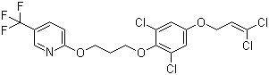 结构式 CAS# 179101-81-6, 啶虫丙醚; 2-[3-[2,6-二氯-4-[(3,3-二氯-2-丙烯-1-基)氧基]苯氧基]丙氧基]-5-(三氟甲基)吡啶