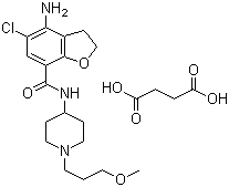 Butanedioic acid 4-amino-5-chloro-2,3-dihydro-N-[1-(3-methoxypropyl)-4-piperidinyl]-7-benzofurancarboxamide molecular structure (CAS 179474-85-2)
