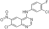 7-Chloro-N-(3-chloro-4-fluorophenyl)-6-nitro-4-quinazolinamine molecular structure (CAS 179552-73-9)