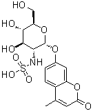 7-[[2-Deoxy-2-(sulfoamino)-alpha-D-glucopyranosyl]oxy]-4-methyl-2H-1-benzopyran-2-one molecular structure (CAS 180088-52-2)