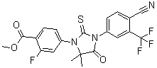 4-[3-[4-Cyano-3-(trifluoromethyl)phenyl]-5,5-dimethyl-4-oxo-2-thioxo-1-imidazolidinyl]-2-fluorobenzoic acid methyl ester molecular structure (CAS 1802242-43-8)