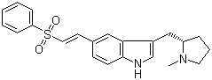 structure of CAS# 180637-89-2, (R)-3-[(1-Methyl-2-pyrrolidinyl)methyl]-5-[2-(phenylsulfonyl)ethenyl]-1H-indole