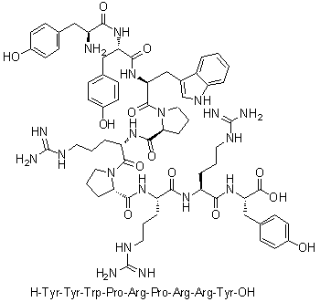 L-Tyrosyl-L-tyrosyl-L-tryptophyl-L-prolyl-L-arginyl-L-prolyl-L-arginyl-L-arginyl-L-tyrosine molecular structure (CAS 180638-29-3)