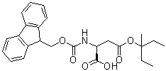 N-[芴甲氧羰基]-L-天冬氨酸 4-(1-乙基-1-甲基丙基)酯分子结构 (CAS 180675-08-5)