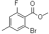 structure of CAS# 1807232-33-2, 2-Bromo-6-fluoro-4-methylbenzoic acid methyl ester