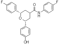 (2S,6R)-N,2-Bis(4-fluorophenyl)tetrahydro-6-(4-hydroxyphenyl)-2H-pyran-4-carboxamide molecular structure (CAS 1809031-16-0)