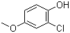 结构式 CAS# 18113-03-6, 2-氯-4-甲氧基苯酚