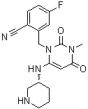 2-[[3,4-Dihydro-3-methyl-2,4-dioxo-6-[(3R)-3-piperidinylamino]-1(2H)-pyrimidinyl]methyl]-4-fluorobenzonitrile molecular structure (CAS 1812193-01-3)