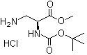 structure of CAS# 181228-33-1, (2S)-3-Amino-2-[[(tert-butoxy)carbonyl]amino]propanoic acid methyl ester hydrochloride