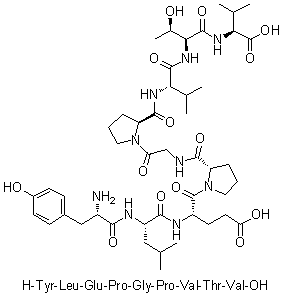 L-酪氨酰-L-亮氨酰-L-alpha-谷氨酰-L-脯氨酰甘氨酰-L-脯氨酰-L-缬氨酰-L-苏氨酰-L-缬氨酸分子结构 (CAS 181477-91-8)
