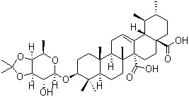 (3beta)-3-[[6-去氧-3,4-O-(1-甲基亚乙基)-beta-D-吡喃半乳糖基]氧基]乌苏-12-烯-27,28-二酸分子结构 (CAS 182132-59-8)