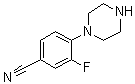 structure of CAS# 182181-38-0, 3-Fluoro-4-(piperazin-1-yl)benzonitrile;1-(4-Cyano-2-fluorophenyl)piperazine