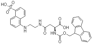 N2-[(9H-Fluoren-9-ylmethoxy)carbonyl]-N-[2-[(5-sulfo-1-naphthalenyl)amino]ethyl]-L-asparagine molecular structure (CAS 182253-73-2)