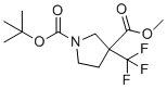 structure of CAS# 1823256-51-4, 1-Tert-butyl 3-methyl 3-(trifluoromethyl)pyrrolidine-1,3-dicarboxylate