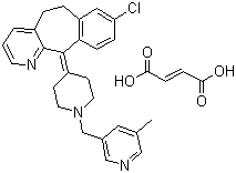 structure of CAS# 182349-12-8, Rupatadine fumarate;8-Chloro-6,11-dihydro-11-[1-[(5-methyl-3-pyridyl)methyl]-4-piperidylidene]-5H-benzo[5,6]cyclohepta[1,2-b]pyridine fumarate