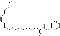 结构式 CAS# 18286-71-0, (9Z,12Z)-N-苄基-9,12-十八碳二烯酰胺