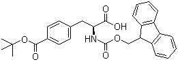 结构式 CAS# 183070-44-2, 4-[叔丁氧羰基]-N-[芴甲氧羰基]-L-苯丙氨酸