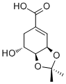 结构式 CAS# 183075-03-8, 3,4-O-异亚丙基莽草酸