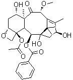 [2aR-(2aalpha,4beta,4abeta,6beta,9alpha,11alpha,12alpha,12aalpha,12balpha)]-12b-(Acetyloxy)-12-(benzoyloxy)-1,2a,3,4,4a,6,9,10,11,12,12a,12b-dodecahydro-4,9,11-trihydroxy-6-methoxy-4a,8,13,13-tetramethyl-7,11-methano-5H-cyclodeca[3,4]benz[1,2-b]oxet-5-one molecular structure (CAS 183133-97-3)