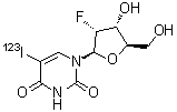 2'-脱氧-2'-氟-5-(碘-123)尿苷分子结构 (CAS 183293-80-3)