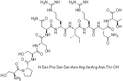 L-Seryl-L-prolyl-L-seryl-L-seryl-L-asparaginyl-L-arginyl-L-isoleucyl-L-arginyl-L-asparaginyl-L-threonine molecular structure (CAS 183576-95-6)