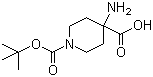 1-Boc-4-aminopiperidine-4-carboxylic acid molecular structure (CAS 183673-71-4)