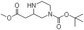 结构式 CAS# 183742-33-8, N-4-叔丁氧羰基-2-哌嗪乙酸甲酯