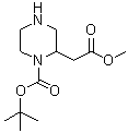 2-((Methoxycarbonyl)methyl)piperazine-1-carboxylic acid tert-butyl ester molecular structure (CAS 183852-65-5)