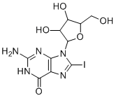8-碘-鸟苷分子结构 (CAS 18438-99-8)