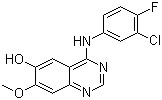 结构式 CAS# 184475-71-6, 4-(3-氯-4-氟苯氨基)-7-甲氧基喹唑啉-6-醇