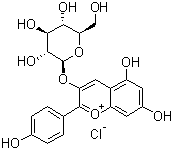 Pelargonidin monoglucoside molecular structure (CAS 18466-51-8)