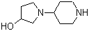 1-(4-Piperidinyl)-3-pyrrolidinol molecular structure (CAS 184969-05-9)