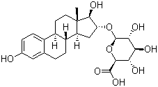structure of CAS# 1852-50-2, Estriol-16beta-D-glucopyranosiduronic acid;3,17b-Dihydroxy-1,3,5(10)-estratrien-16a-yl-beta-D-glucopyranosiduronic acid