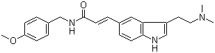 structure of CAS# 185259-85-2, 3-[3-[2-Dimethylaminoethyl]-1H-indol-5-yl]-N-[4-methoxybenzyl]acrylamide