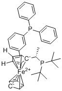 (S)-1-[(S)-1-(Di-tert-butylphosphino)ethyl]-2-[2-(diphenylphosphino)phenyl]ferrocene molecular structure (CAS 1854067-37-0)