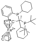 (S)-1-[(S)-1-(Di-tert-butylphosphino)ethyl]-2-[2-(dicylohexylphosphino)phenyl]ferrocene molecular structure (CAS 1854067-58-5)