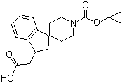 结构式 CAS# 185526-66-3, 1'-(叔丁氧羰基)-2,3-二氢螺[1H-茚-1,4'-哌啶]-3-乙酸