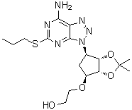 2-[[(3aR,4S,6R,6aS)-6-[7-Amino-5-(propylthio)-3H-1,2,3-triazolo[4,5-d]pyrimidin-3-yl]tetrahydro-2,2-dimethyl-4H-cyclopenta-1,3-dioxol-4-yl]oxy]ethanol molecular structure (CAS 1858267-99-8)