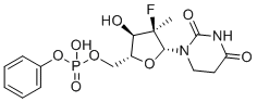 structure of CAS# 1859162-80-3, Sofosbuvir Impurity 93;[(2R,3R,4R,5R)-5-(2,4-dioxo-1,3-diazinan-1-yl)-4-fluoro-3-hydroxy-4-methyloxolan-2-yl]methyl phenyl hydrogen phosphate