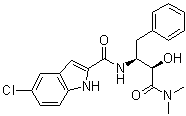 structure of CAS# 186392-40-5, 5-Chloro-N-[(1S,2R)-3-(dimethylamino)-2-hydroxy-3-oxo-1-(phenylmethyl)propyl]-1H-indole-2-carboxamide;CP 91149