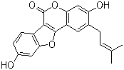 structure of CAS# 18642-23-4, Psoralidin;3,9-Dihydroxy-2-(3-methyl-2-butenyl)-6H-[1]benzofuro[3,2-c]chromen-6-one