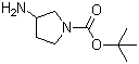 tert-Butyl 3-aminopyrrolidine-1-carboxylate molecular structure (CAS 186550-13-0)