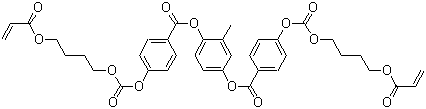 structure of CAS# 187585-64-4, Paliocolor LC 242;4-[[[4-[(1-Oxo-2-propenyl)oxy]butoxy]carbonyl]oxy]benzoic acid 2-methyl-1,4-phenylene ester