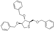 2,3,5-三-O-苄基-1,4-二脱氧-1,4-环硫-D-阿拉伯糖醇分子结构 (CAS 187590-77-8)
