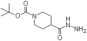structure of CAS# 187834-88-4, 1-Boc-piperidine-4-carboxylhydrazide;1-Boc-Isonipecotic acid hydrazide; tert-Butyl 4-(hydrazinocarbonyl)tetrahydro-1(2H)-pyridinecarboxylate