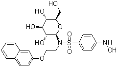 结构式 CAS# 188480-51-5, N-beta-D-吡喃葡萄糖基-4-(羟基氨基)-N-[2-(2-萘基氧基)乙基]-苯磺酰胺
