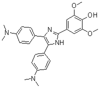 4-[4,5-Bis[4-(dimethylamino)phenyl]-1H-imidazol-2-yl]-2,6-dimethoxyphenol molecular structure (CAS 1886-13-1)