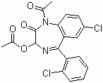 1-Acetyl-3-(acetyloxy)-7-chloro-5-(2-chlorophenyl)-1,3-dihydro-2H-1,4-benzodiazepin-2-one molecular structure (CAS 18878-17-6)